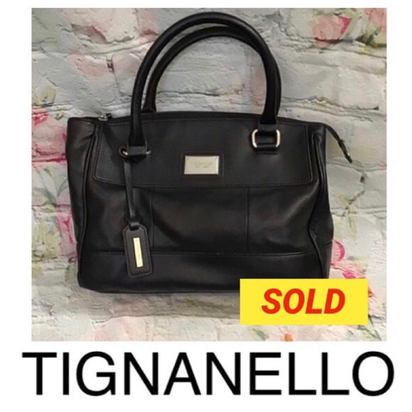 Tignanello Handbags - SOLD.  Satchel Hand Bag Black Leather